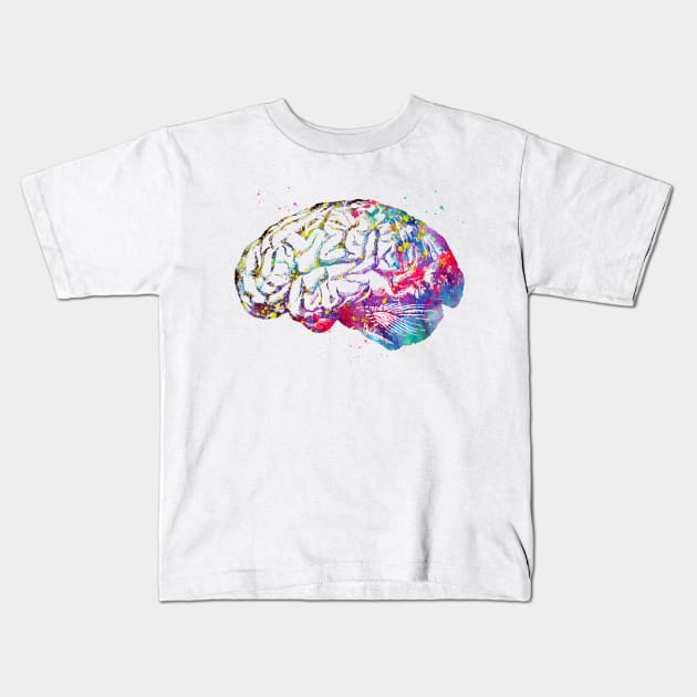 Human Brain Kids T-Shirt by erzebeth